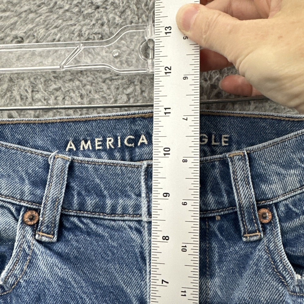 American Eagle Super High‎ Rise Ankle Straight Jeans Stretch Boho Women's 4 x 27 - Picture 8 of 9